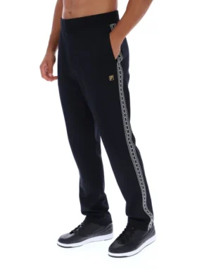 Pantaloni Layton a gamba dritta neri con dettaglio a nastro