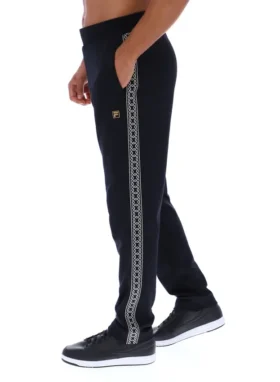 Pantaloni Layton a gamba dritta neri con dettaglio a nastro