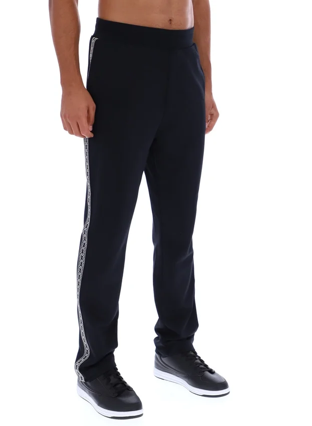 Pantaloni Layton a gamba dritta neri con dettaglio a nastro