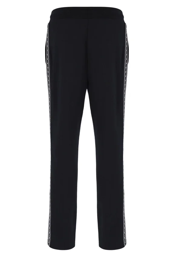 Pantaloni Layton a gamba dritta neri con dettaglio a nastro