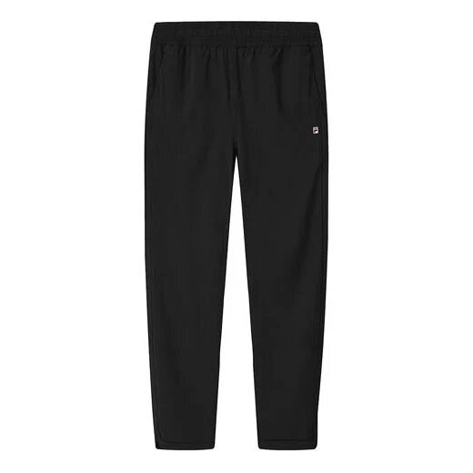 Pantaloni lunghi casual dritti in tessuto, sottili e leggeri, neri