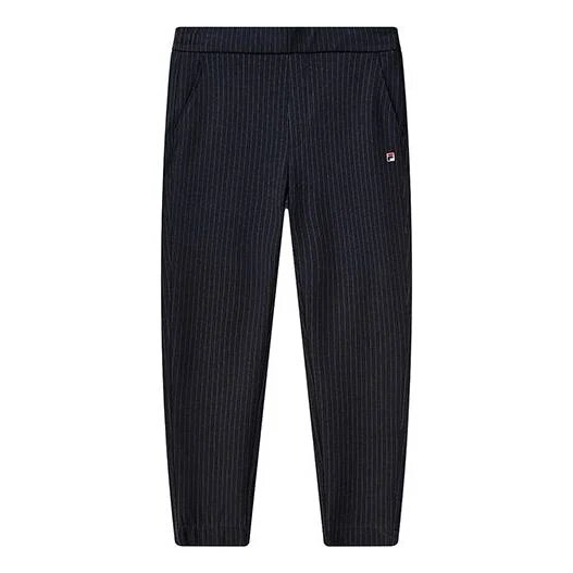 Pantaloni lunghi casual in maglia a righe diritte, blu