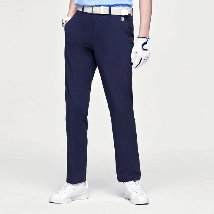 Pantaloni lunghi sportivi in tessuto a tinta unita blu