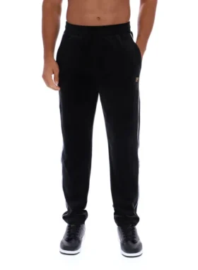 Pantaloni neri in velluto a gamba dritta Wella