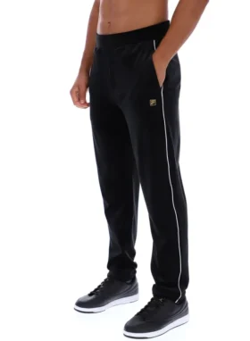 Pantaloni neri in velluto a gamba dritta Wella