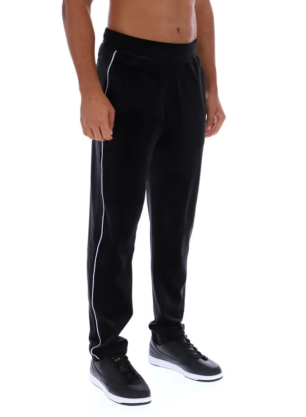 Pantaloni neri in velluto a gamba dritta Wella