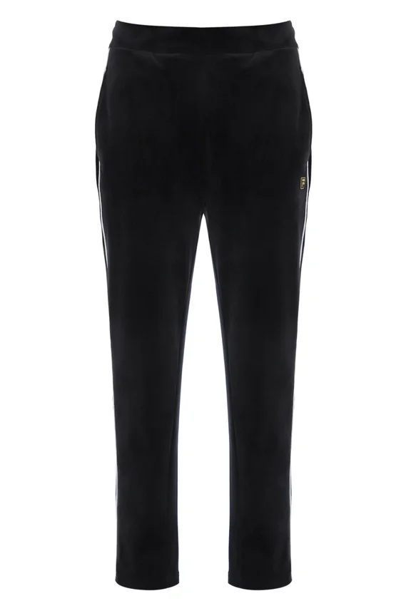 Pantaloni neri in velluto a gamba dritta Wella