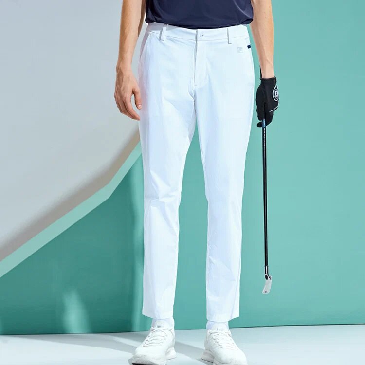 Pantaloni sportivi casual ATHLETICS in tessuto, vestibilità slim, bianchi