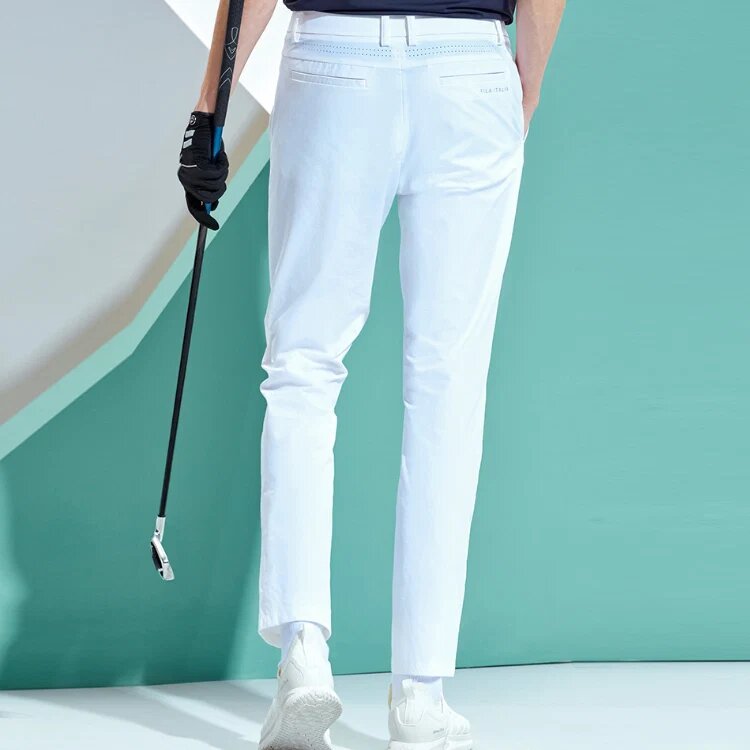 Pantaloni sportivi casual ATHLETICS in tessuto, vestibilità slim, bianchi