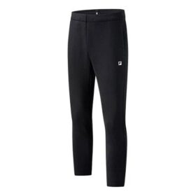 Pantaloni sportivi da palestra in maglia atletica a tinta unita, neri