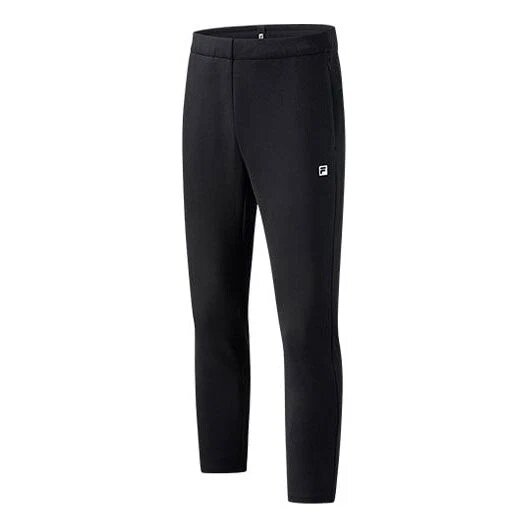 Pantaloni sportivi da palestra in maglia atletica a tinta unita, neri