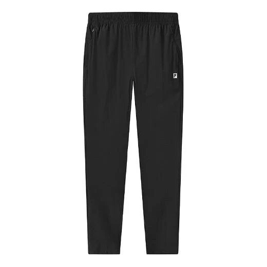 Pantaloni sportivi lunghi larghi con motivo a logo atletico, neri