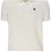Polo a collo aperto in maglia Denny Diamond color latte di cocco