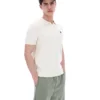 Polo a collo aperto in maglia Denny Diamond color latte di cocco