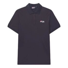 Polo a maniche corte con logo ricamato, blu, pantaloncini