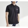 Polo a maniche corte con logo ricamato, blu, pantaloncini