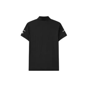 Polo a maniche corte con motivo logo, in pantaloncini neri