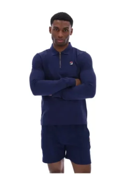 Polo a maniche lunghe Fila Emiliano in blu navy
