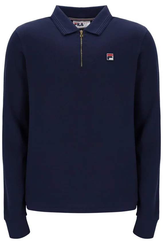 Polo a maniche lunghe Fila Emiliano in blu navy