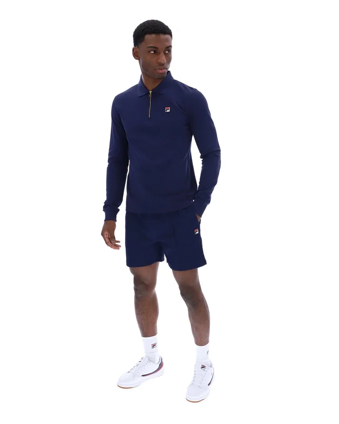 Polo a maniche lunghe Fila Emiliano in blu navy