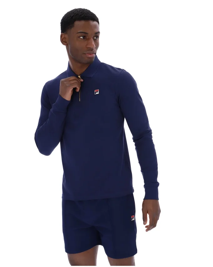 Polo a maniche lunghe Fila Emiliano in blu navy