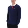 Polo a maniche lunghe Fila Nowell in maglia a nido d’ape blu navy