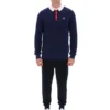 Polo a maniche lunghe Fila Nowell in maglia a nido d’ape blu navy