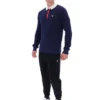 Polo a maniche lunghe Fila Nowell in maglia a nido d’ape blu navy