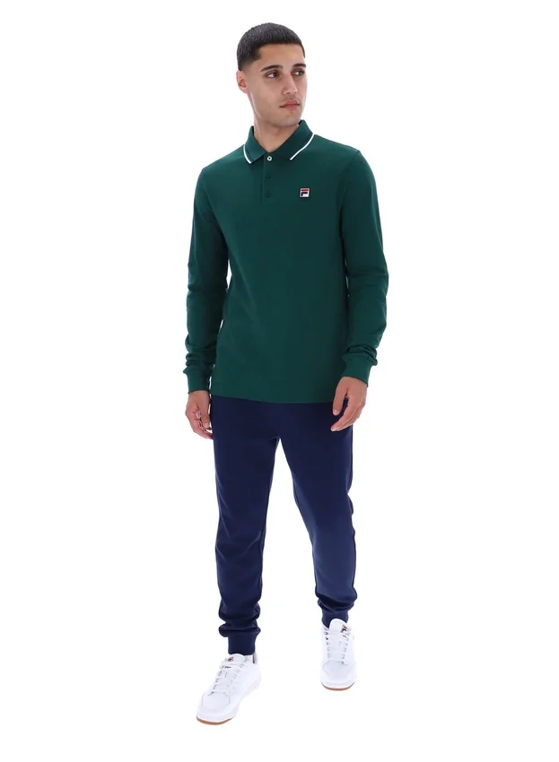 Polo a maniche lunghe Rain Forest Monte con colletto bordato
