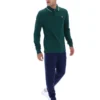 Polo a maniche lunghe Rain Forest Monte con colletto bordato