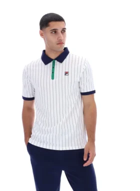 Polo a righe BB1 Classic Vintage bianca