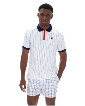 Polo a righe BB1 Classic Vintage bianca