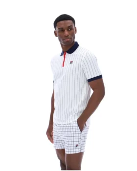 Polo a righe BB1 Classic Vintage bianca