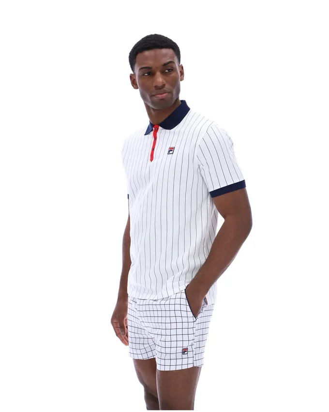 Polo a righe BB1 Classic Vintage bianca