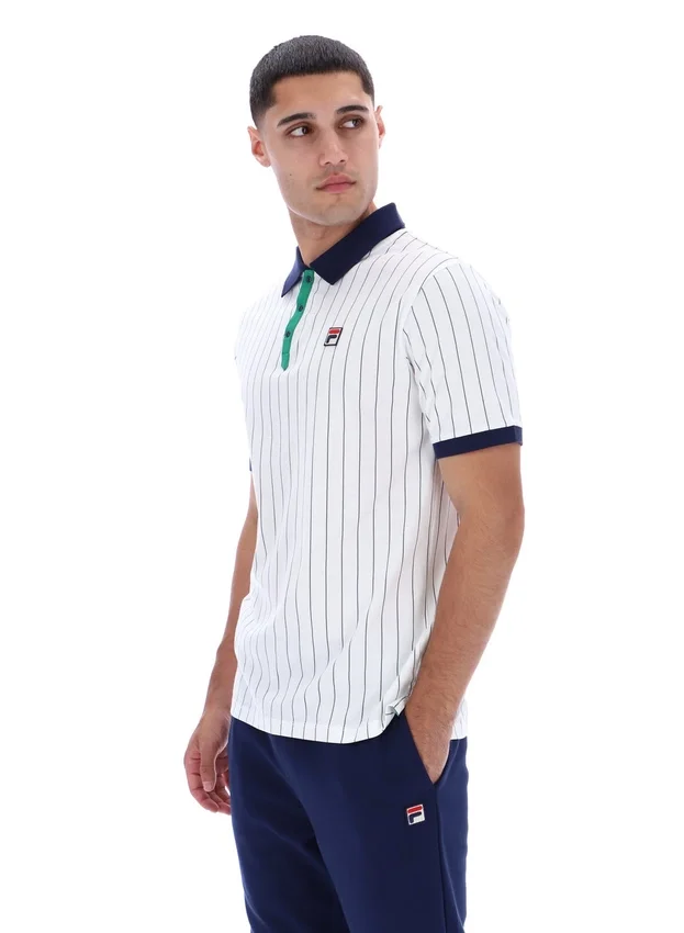 Polo a righe BB1 Classic Vintage bianca