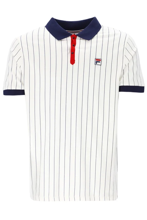 Polo a righe BB1 Classic Vintage bianca