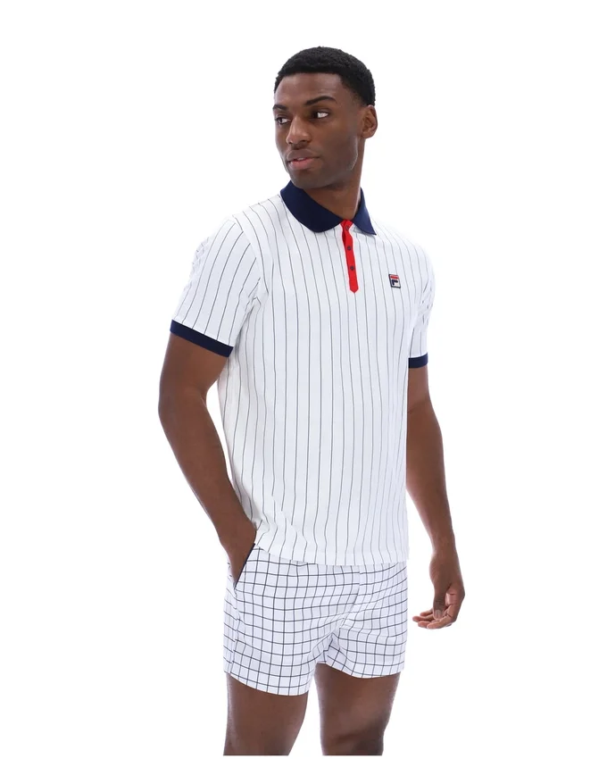 Polo a righe BB1 Classic Vintage bianca
