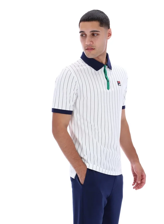 Polo a righe BB1 Classic Vintage bianca