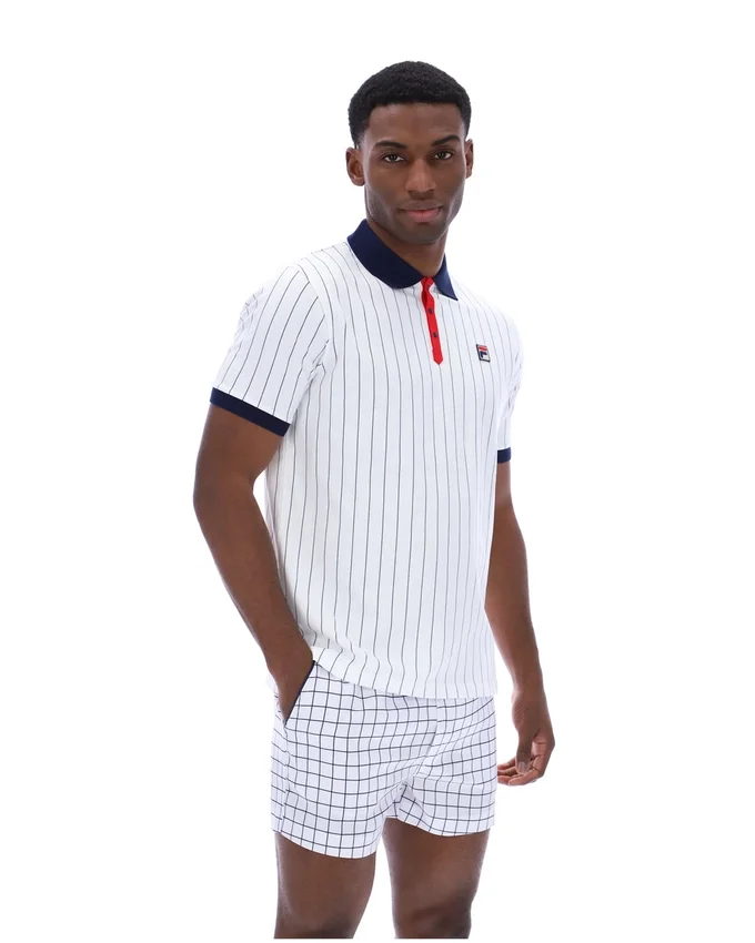 Polo a righe BB1 Classic Vintage bianca