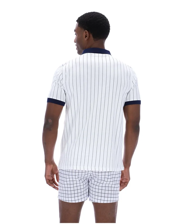 Polo a righe BB1 Classic Vintage bianca