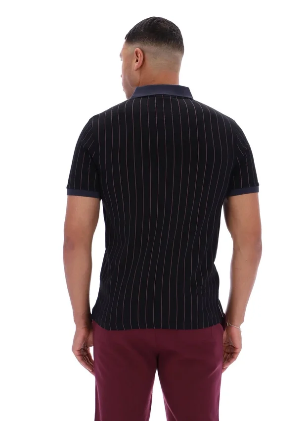 Polo a righe BB1 Classic Vintage nera