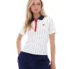 Polo aderente BB1 a righe sottili Gardenia Bai