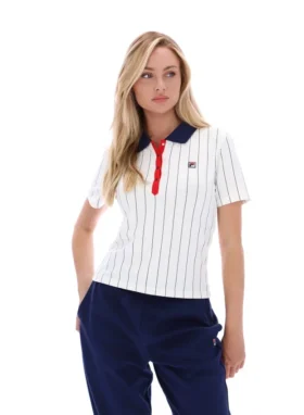 Polo aderente BB1 a righe sottili Gardenia Bai