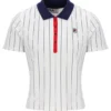 Polo aderente BB1 a righe sottili Gardenia Bai