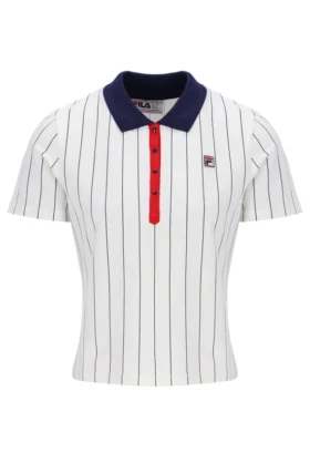 Polo aderente BB1 a righe sottili Gardenia Bai
