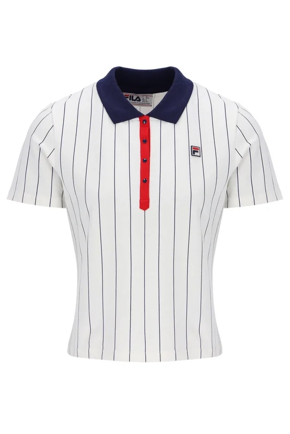 Polo aderente BB1 a righe sottili Gardenia Bai