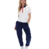 Polo aderente BB1 a righe sottili Gardenia Bai