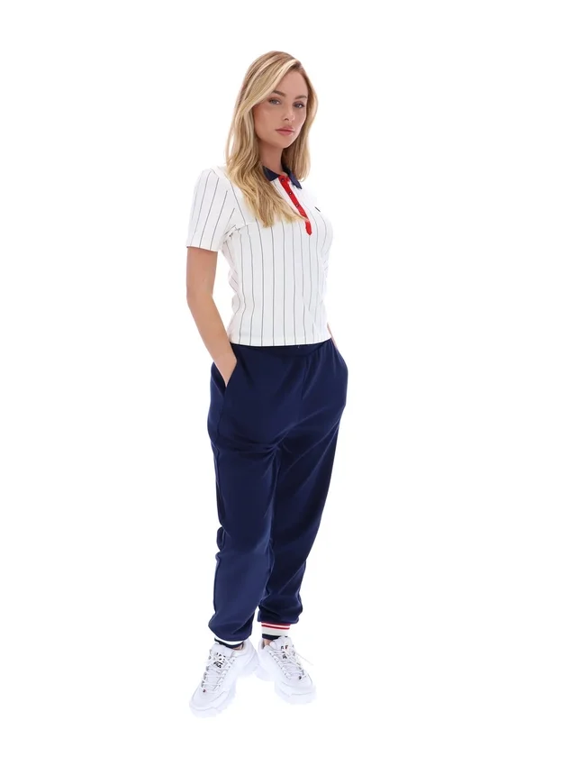 Polo aderente BB1 a righe sottili Gardenia Bai