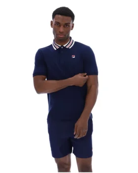 Polo Basic Fila Achille Heritage Tape blu navy