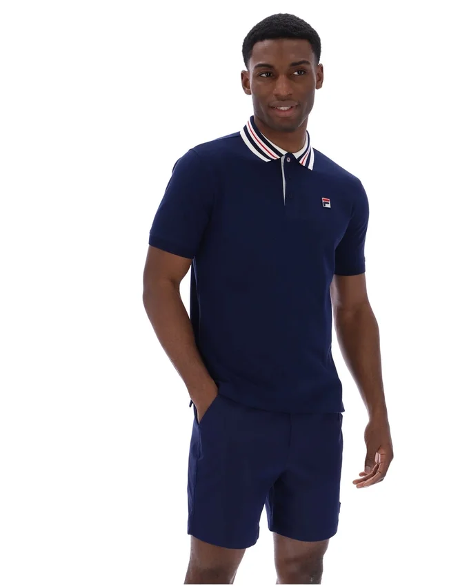 Polo Basic Fila Achille Heritage Tape blu navy